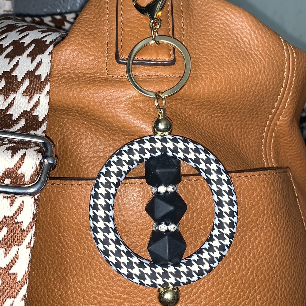 Handmade Houndstooth Keychain/Purse Charm